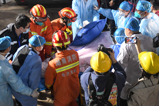 湖南长沙居民自建房倒塌事故现场